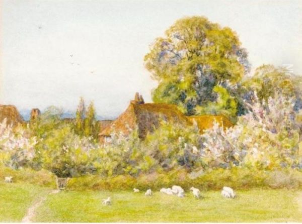 Springtime In Witley, Surrey Oil Painting by Helen Mary Elizabeth Allingham