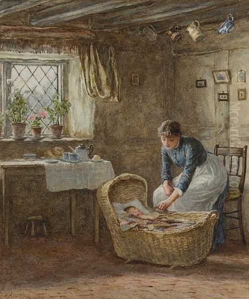 The Cradle Oil Painting by Helen Mary Elizabeth Allingham