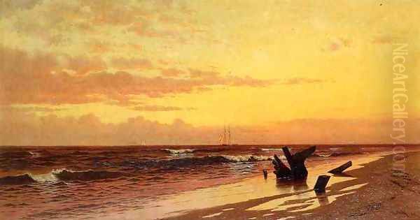 Seascape at Sunset Oil Painting by Francis Augustus Silva