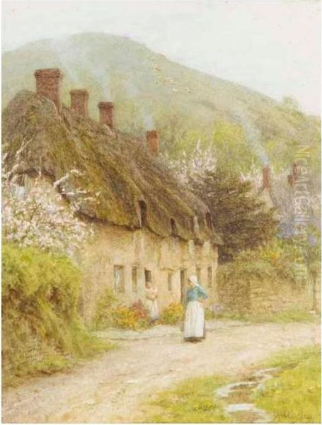 Spring Time Oil Painting by Helen Mary Elizabeth Allingham