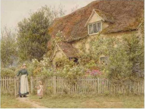 An Old Farm, Pinner Oil Painting by Helen Mary Elizabeth Allingham