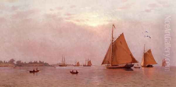 Ships Becalmed Oil Painting by Francis Augustus Silva