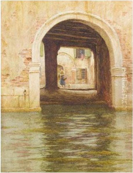 A Side Canal, Venice Oil Painting by Helen Mary Elizabeth Allingham