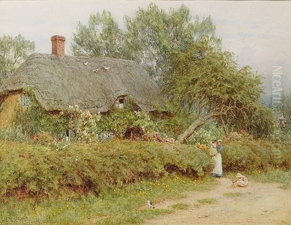 A Wiltshire Cottage Oil Painting by Helen Mary Elizabeth Allingham