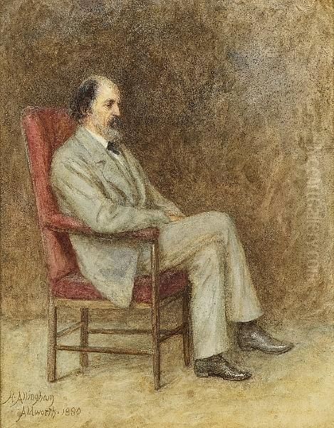 Portrait Of Alfred, Lord Tennyson Oil Painting by Helen Mary Elizabeth Allingham