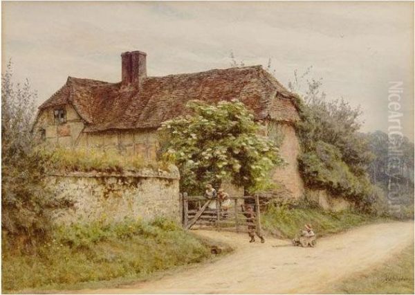 A Berkshire Cottage Oil Painting by Helen Mary Elizabeth Allingham