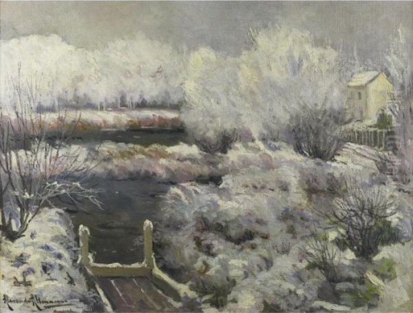 Winter Landscape Oil Painting by Alexander Altmann