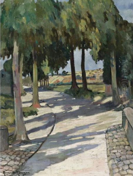 Summer, A Sunny Road Oil Painting by Alexander Altmann