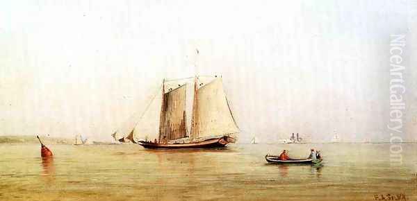 Morning in New York Bay Oil Painting by Francis Augustus Silva