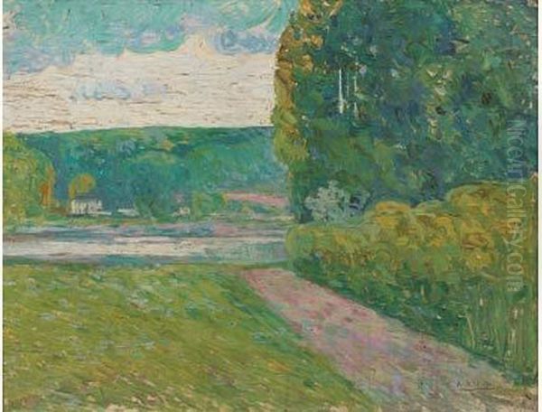 Paysage Au Cours D'eau, Circa 1908 Oil Painting by Alexander Altmann