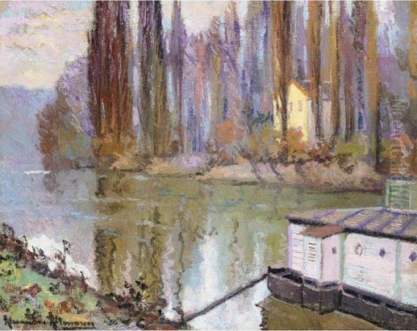 Wash-house At Moret Sur Loing Oil Painting by Alexander Altmann