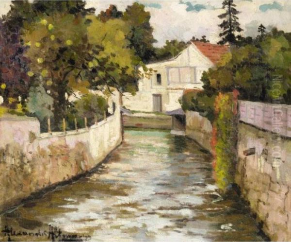 House By The River Oil Painting by Alexander Altmann