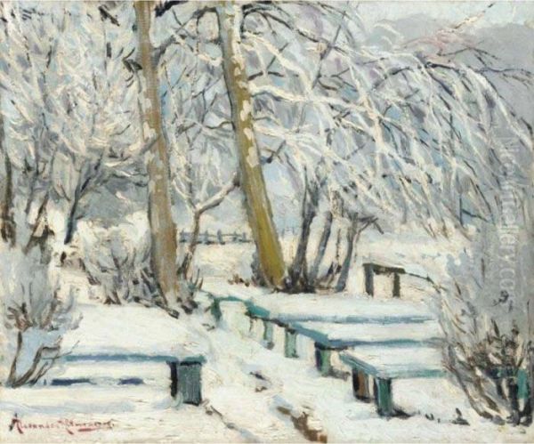 Winter Landscape Oil Painting by Alexander Altmann