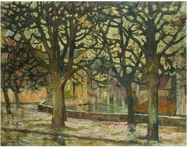 Arbres Au Bord Du Loing A Nemours Oil Painting by Alexander Altmann