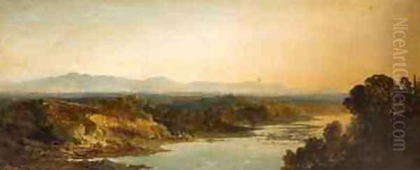 On the Eden near Carlisle Oil Painting by Edmund John Niemann, Snr.