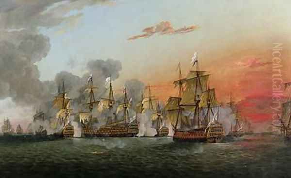 The Battle of the Saintes 12th April 1782 Oil Painting by Thomas Luny