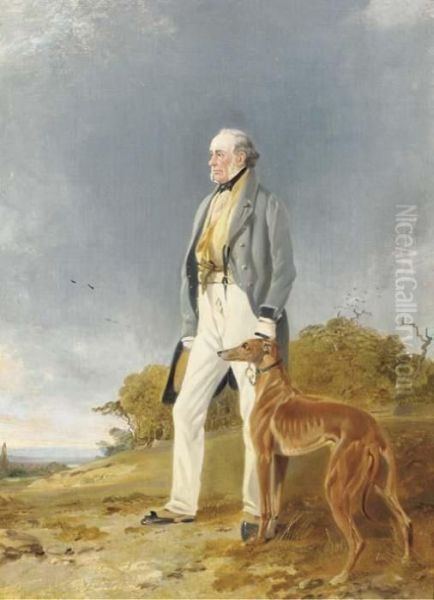 Mr. Geddes And His Greyhound Glory Oil Painting by Richard Ansdell