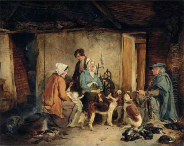 The Crofter's Family Oil Painting by Richard Ansdell