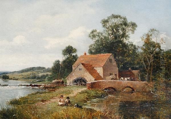 A Mill On The Avon Oil Painting by David Bates