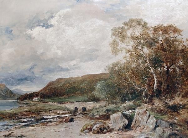 On The Shores Of Loch Long, Dumbartonshire Oil Painting by David Bates