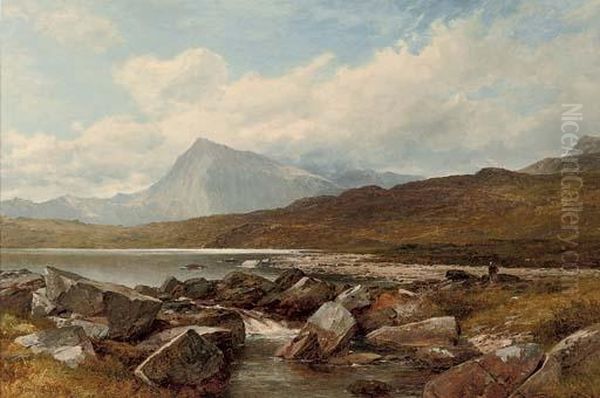 Welsh Landscape Near Snowdonia Oil Painting by David Bates