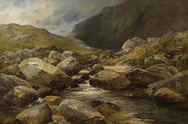 River Landscape Oil Painting by David Bates