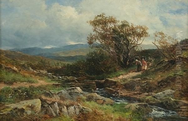 On The Verge Of The Moor, Capel Curig Oil Painting by David Bates