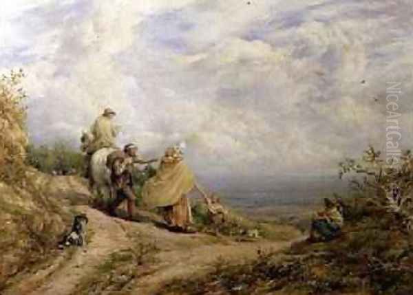 Pointing out the Way 1874 Oil Painting by John Linnell