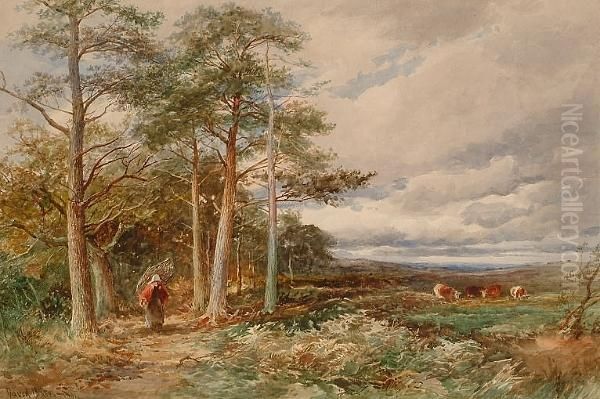 The Faggot Gatherer Returning Home. Oil Painting by David Bates