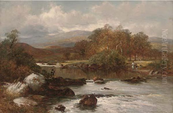 On The Wye River Oil Painting by David Bates