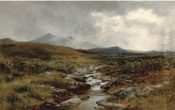 A Welsh Moorland Stream Oil Painting by David Bates