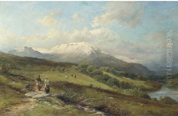 Snow On Ben Nevis Oil Painting by David Bates