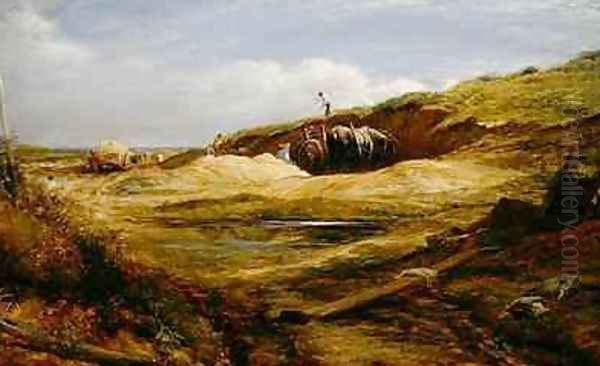 The Sand Pitts Hampstead Heath Oil Painting by John Linnell