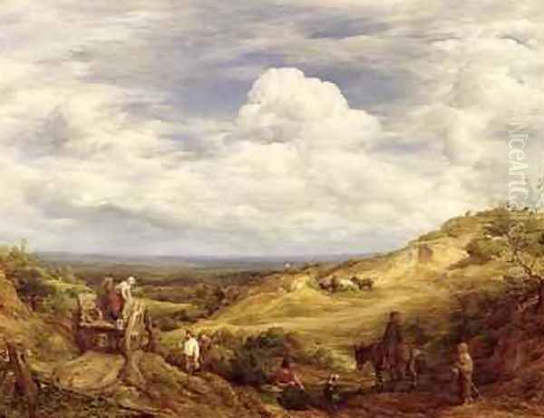 Sand Pits Hampstead Heath 1849 Oil Painting by John Linnell