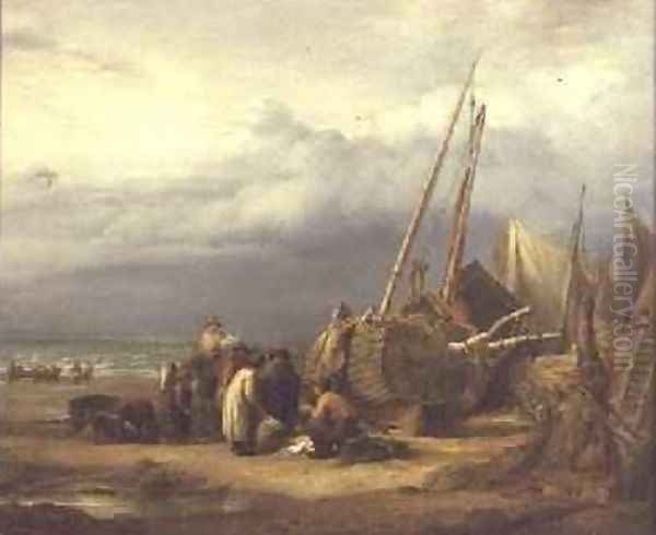 A View on the Coast at Hastings 1832 Oil Painting by John Linnell