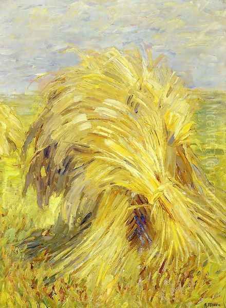 Sheaf Of Grain Oil Painting by Franz Marc