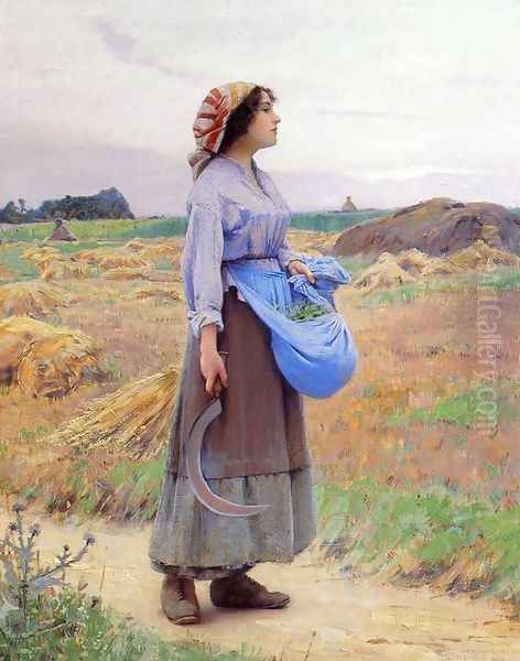 Returning from the Fields Oil Painting by Charles Sprague Pearce