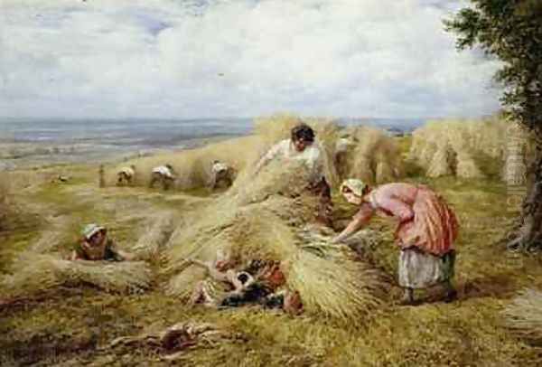 The Harvest Cradle Noontide 1859 Oil Painting by John Linnell