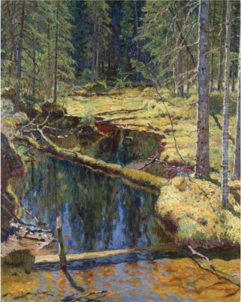 The Forest Oil Painting by Nikolai Petrovich Bogdanov-Belsky