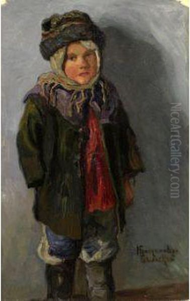 Peasant Boy Oil Painting by Nikolai Petrovich Bogdanov-Belsky