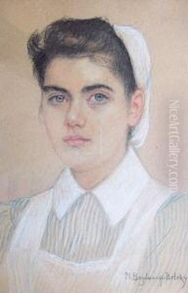 Brustbild Einer Jungen Krankenschwester Oil Painting by Nikolai Petrovich Bogdanov-Belsky