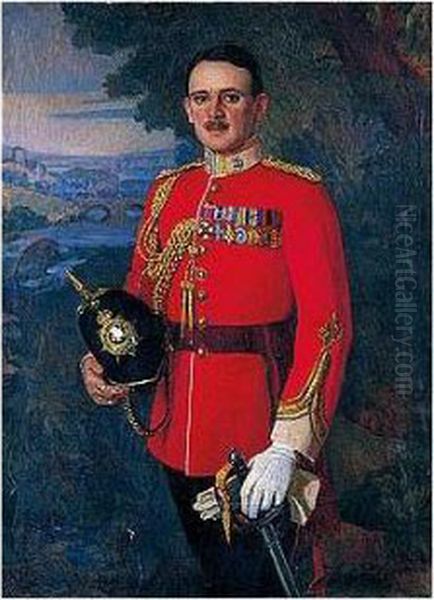 Portrait Of An English Guards Officer Oil Painting by Nikolai Petrovich Bogdanov-Belsky