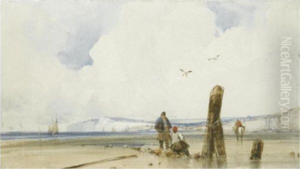 Cap Blanc Nez From Wissant, Normandy Oil Painting by Richard Parkes Bonington