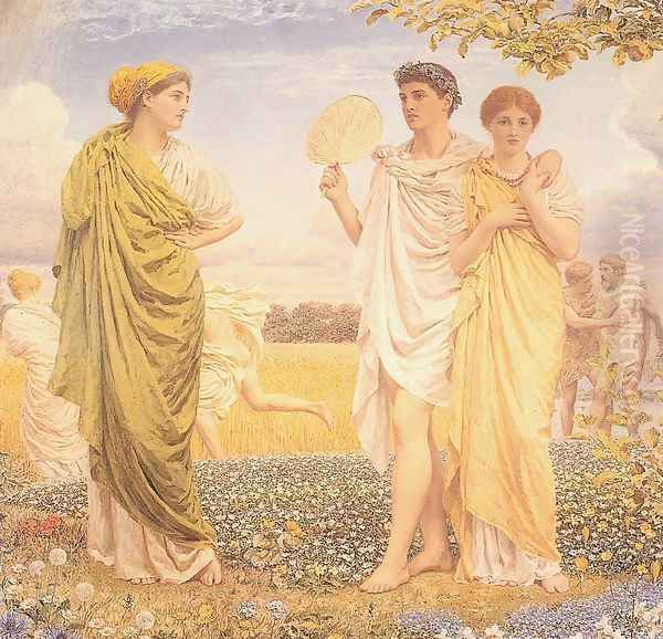 The Loves Of The Winds And The Seasons Oil Painting by Albert Joseph Moore