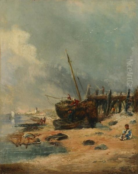 The Fisherman's Children Oil Painting by Richard Parkes Bonington