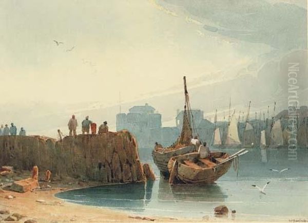 The Harbour, Le Havre Oil Painting by Richard Parkes Bonington