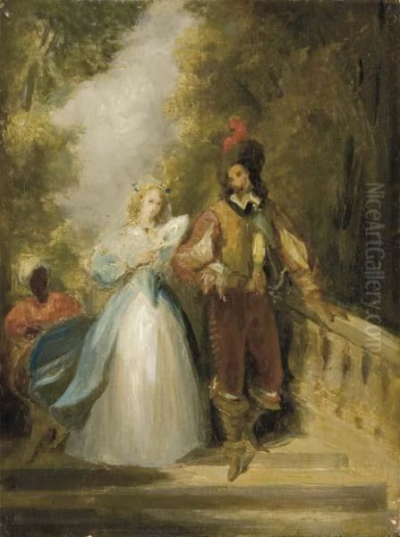 Scene Galante Oil Painting by Richard Parkes Bonington