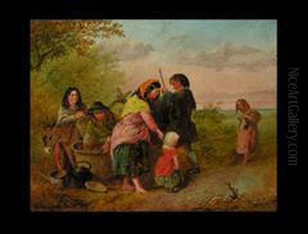 Die Rast Der Familie Mit Esel Oil Painting by Richard Parkes Bonington