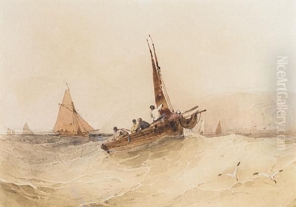 Off The French Coast, The Channel Oil Painting by Richard Parkes Bonington