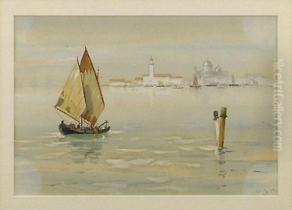 Barca A Venezia Oil Painting by Hercules Brabazon Brabazon